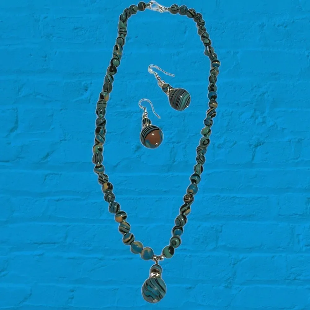 Multi Turquoise (Calcilica) Necklace Earring Set NWT Black Friday sale!